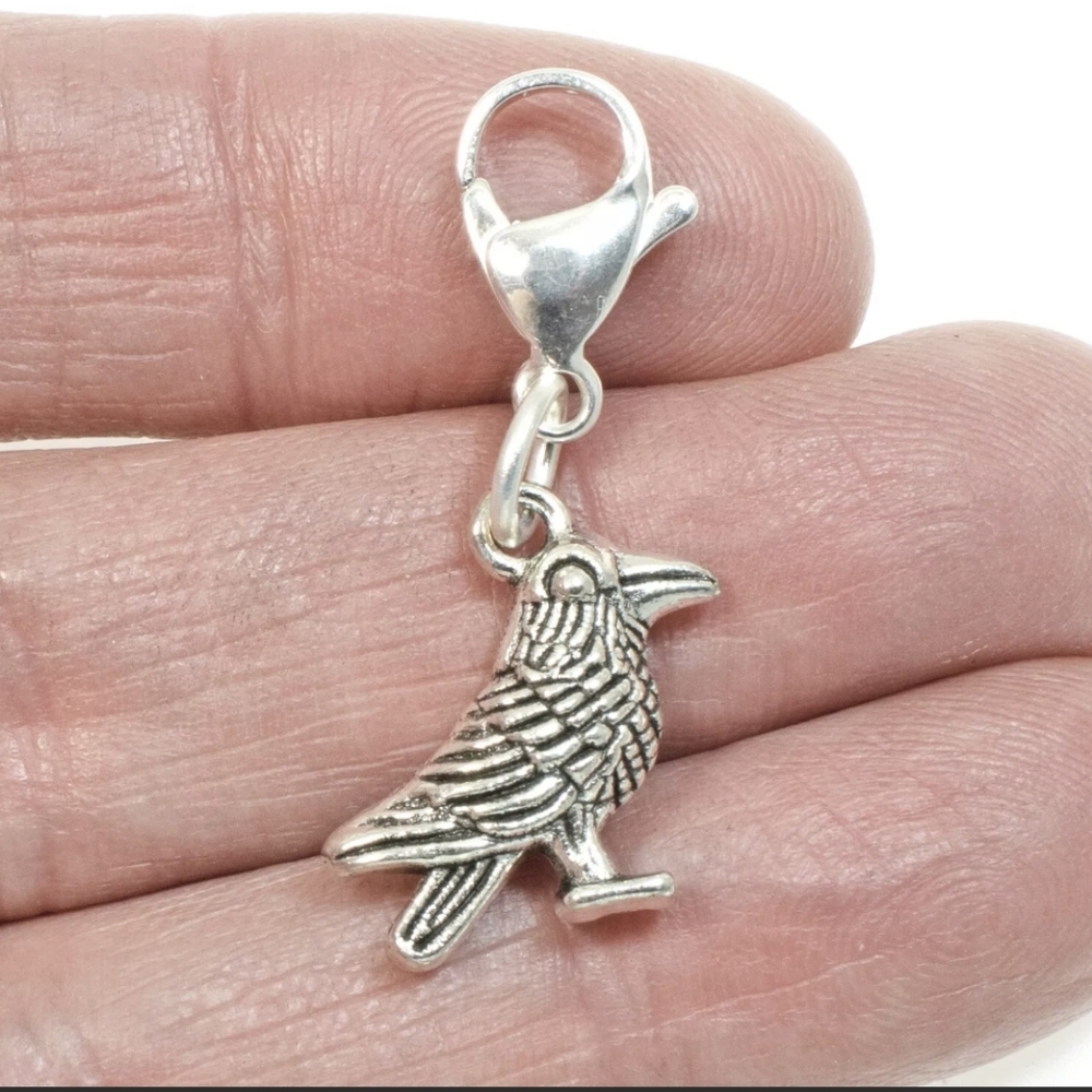 Clip On RAVEN Bird charms